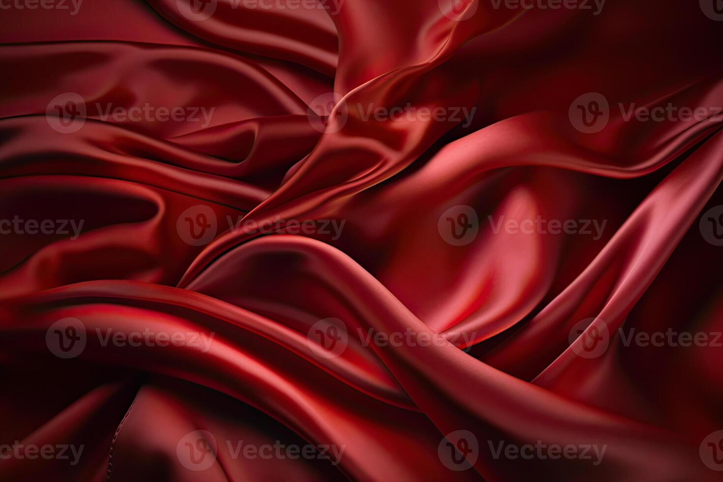Close-up texture of natural red or pink fabric or cloth in same color. Fabric texture of natural cotton, silk or wool, or linen textile material. Red canvas. . photo