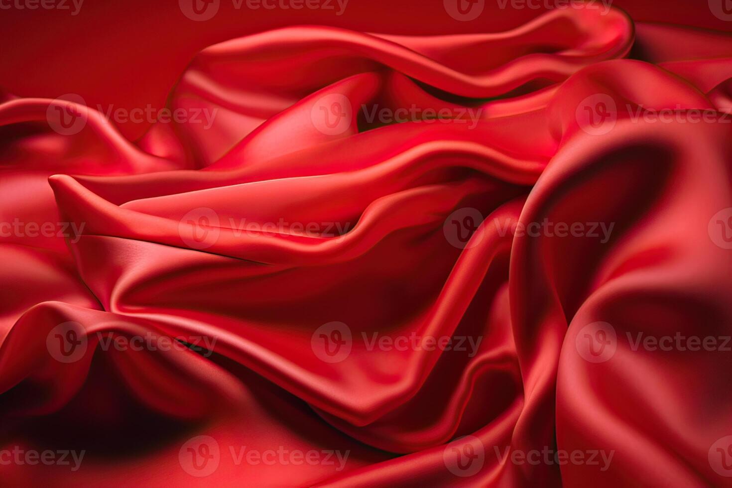 Close-up texture of natural red or pink fabric or cloth in same color. Fabric texture of natural cotton, silk or wool, or linen textile material. Red canvas. . photo