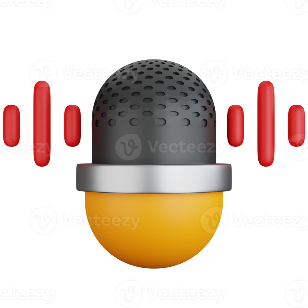 3D Icon Illustration Microphone Sound Wave png