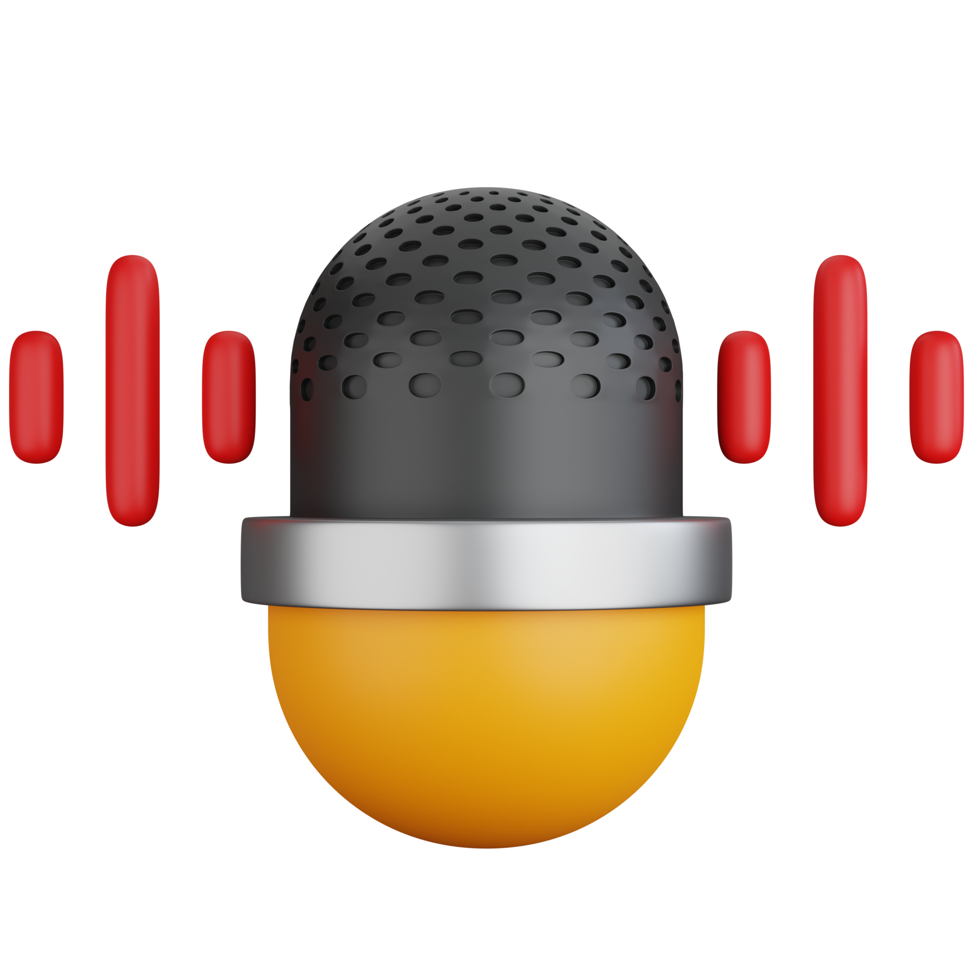 3D Icon Illustration Microphone Sound Wave 22679498 PNG