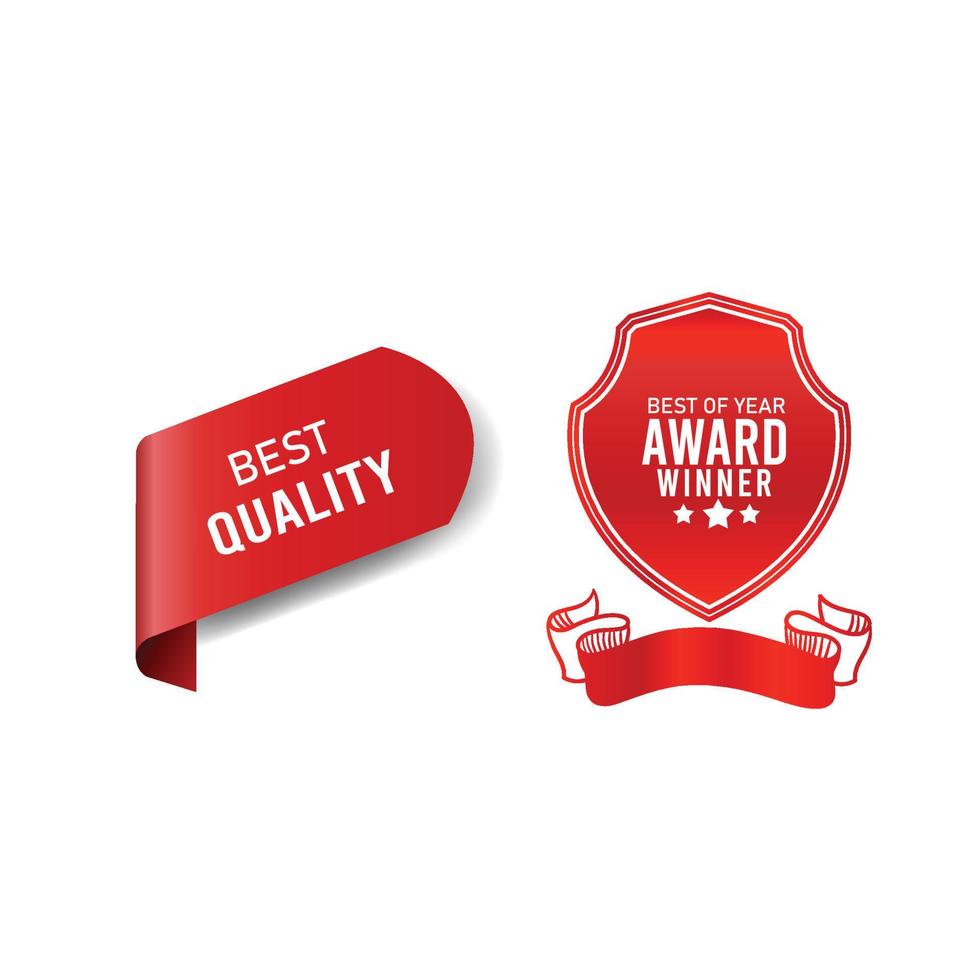 best quality Red Gradient label design vector