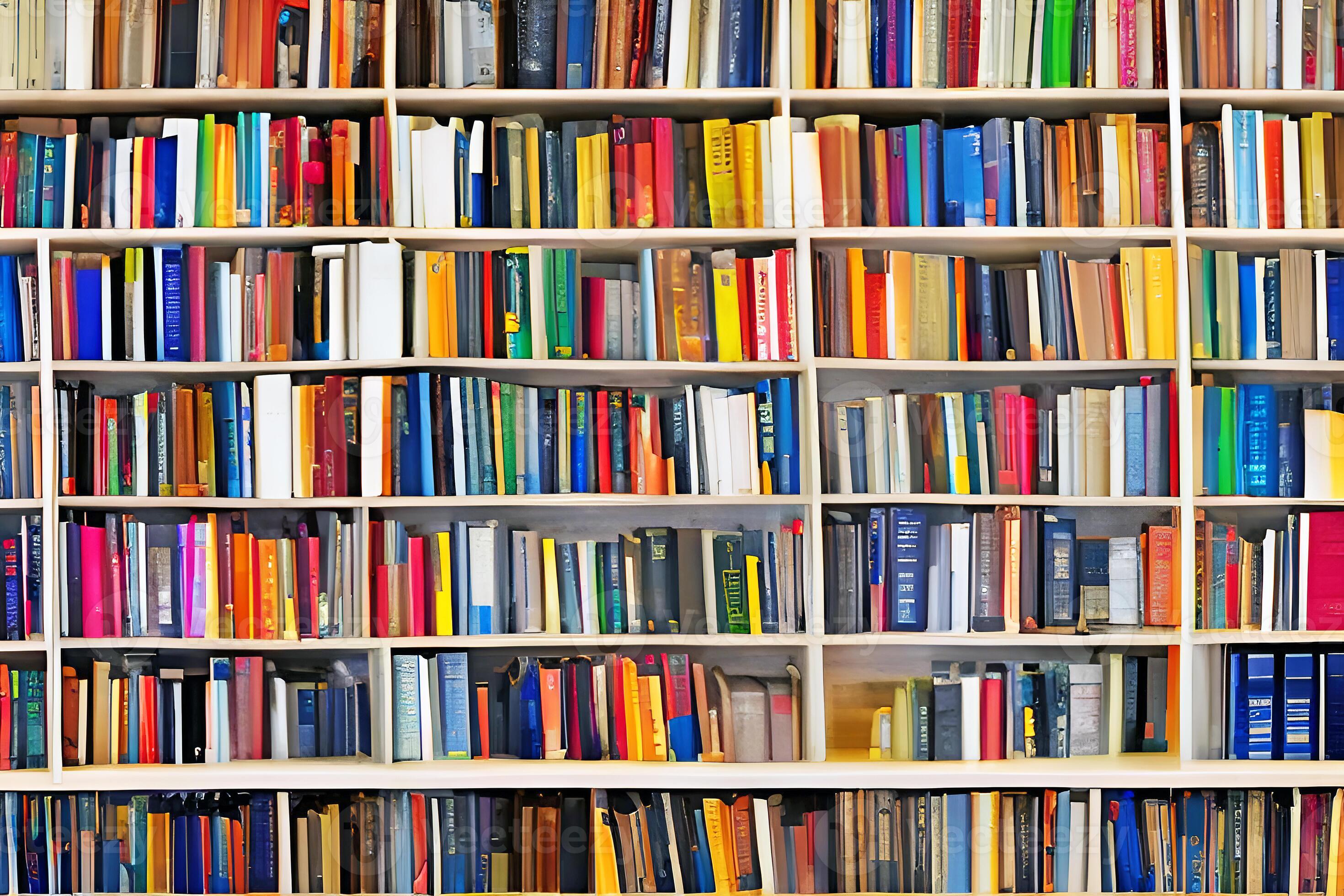 Bookshelf Background, aesthetic 22679509 Stock Photo at Vecteezy