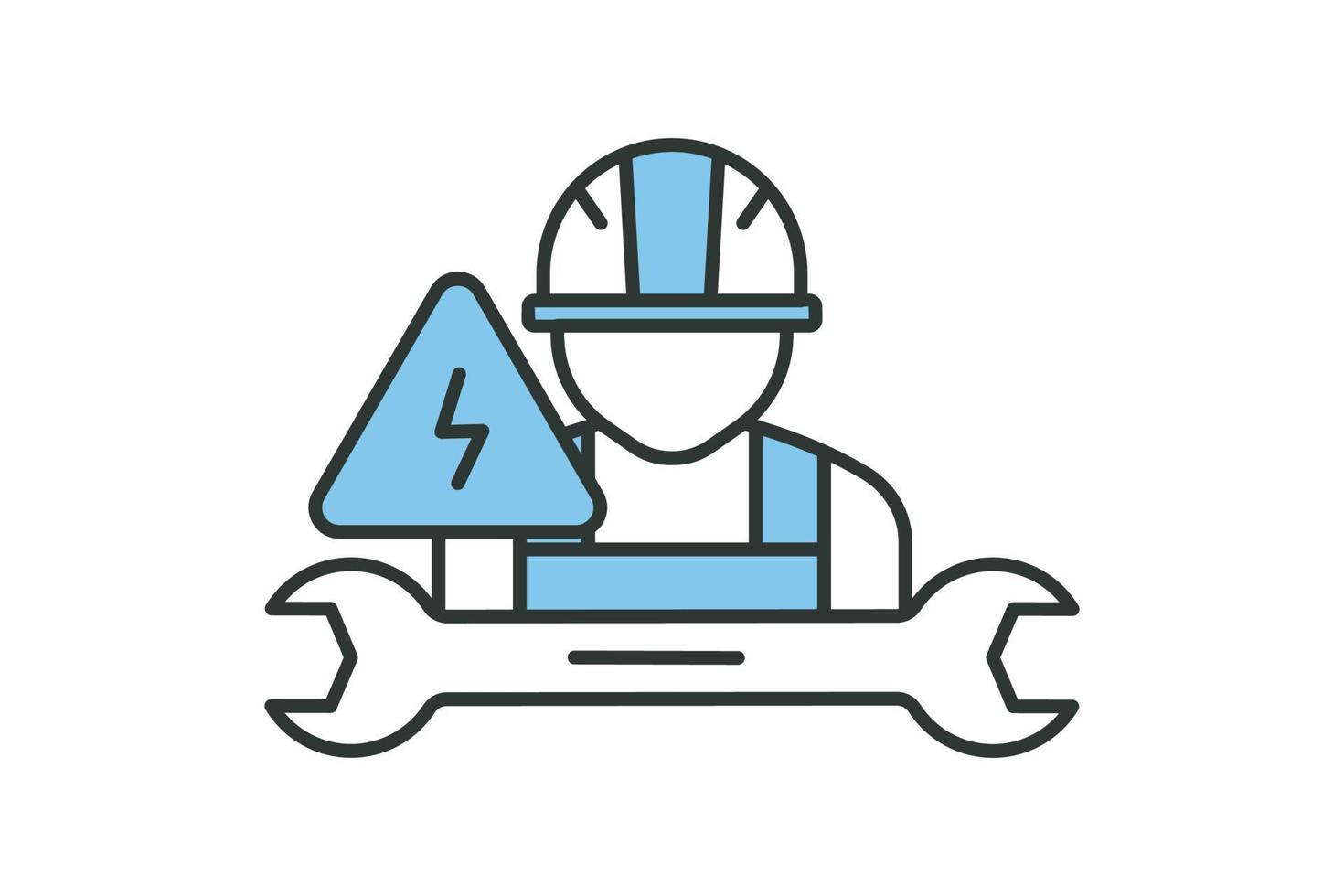 Electrical engineering icon illustration. electrical worker, icon related to industry, manufacturing. Two tone icon style. Simple vector design editable