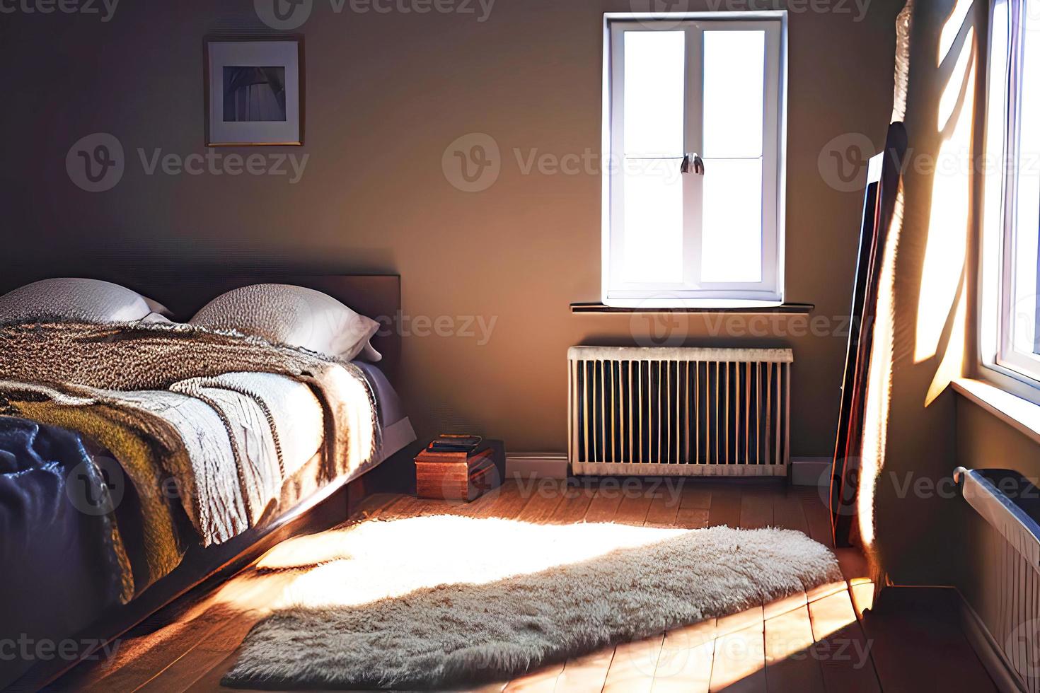 Cozy room with light from window, Generativ Ai photo