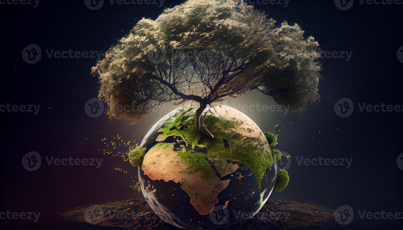 Planet Earth. Celebrate Arbor Day. Generate Ai. photo