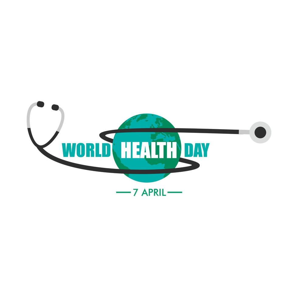 World Heart Day concept, a family holding hands with a heart world and a stethoscope vector