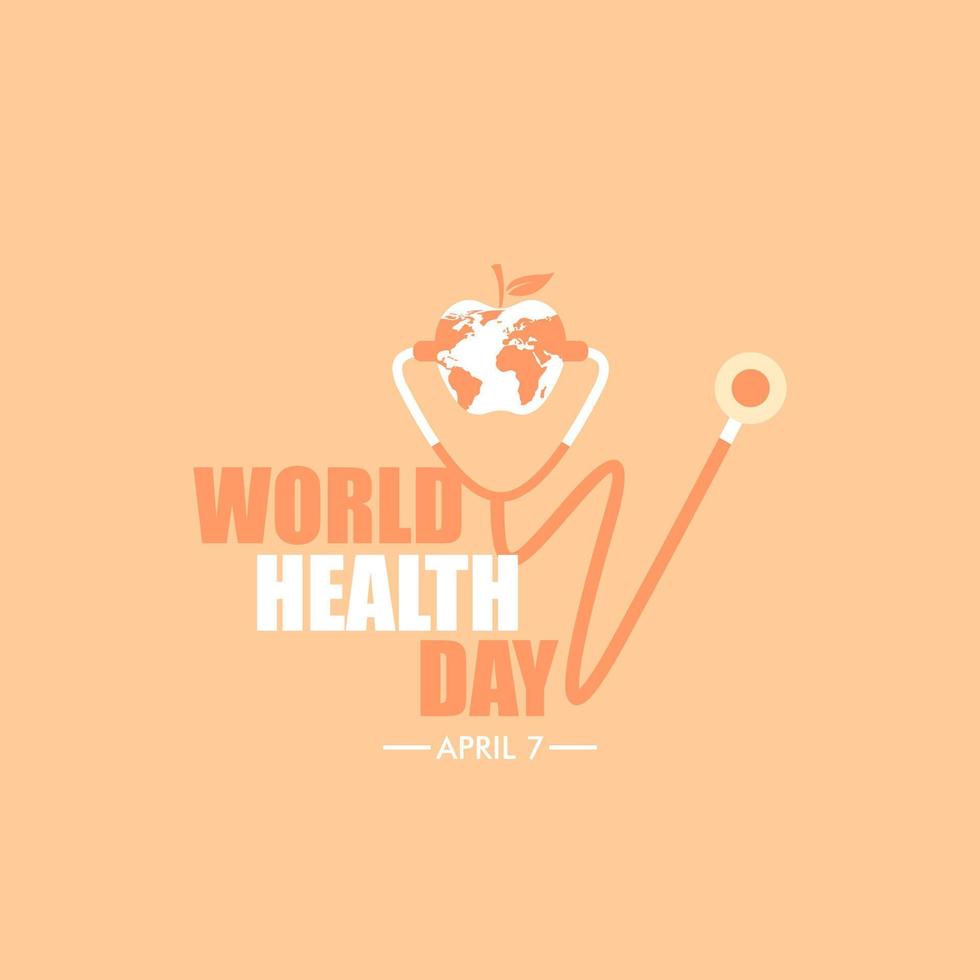 World Health Day. Healthy lifestyle Design element in pastel colors with textures vector