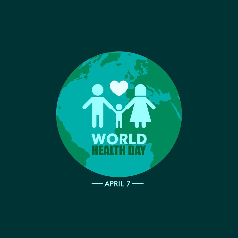 World Health Day is a global health awareness day celebrated every year on 7th April. Vector illustration design