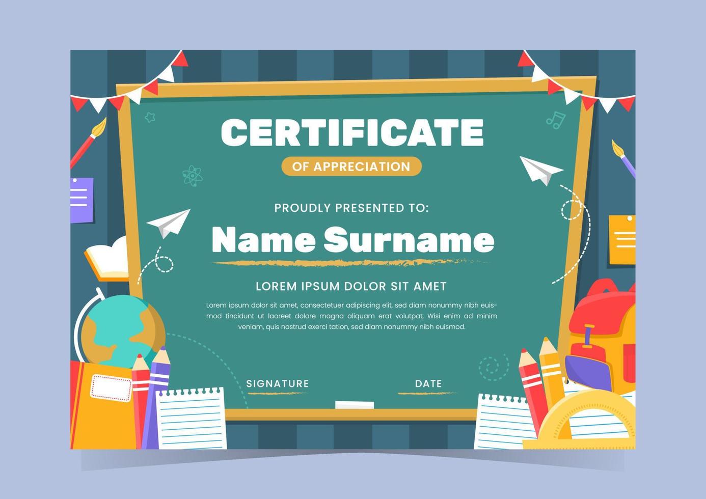 School Certificate Template vector