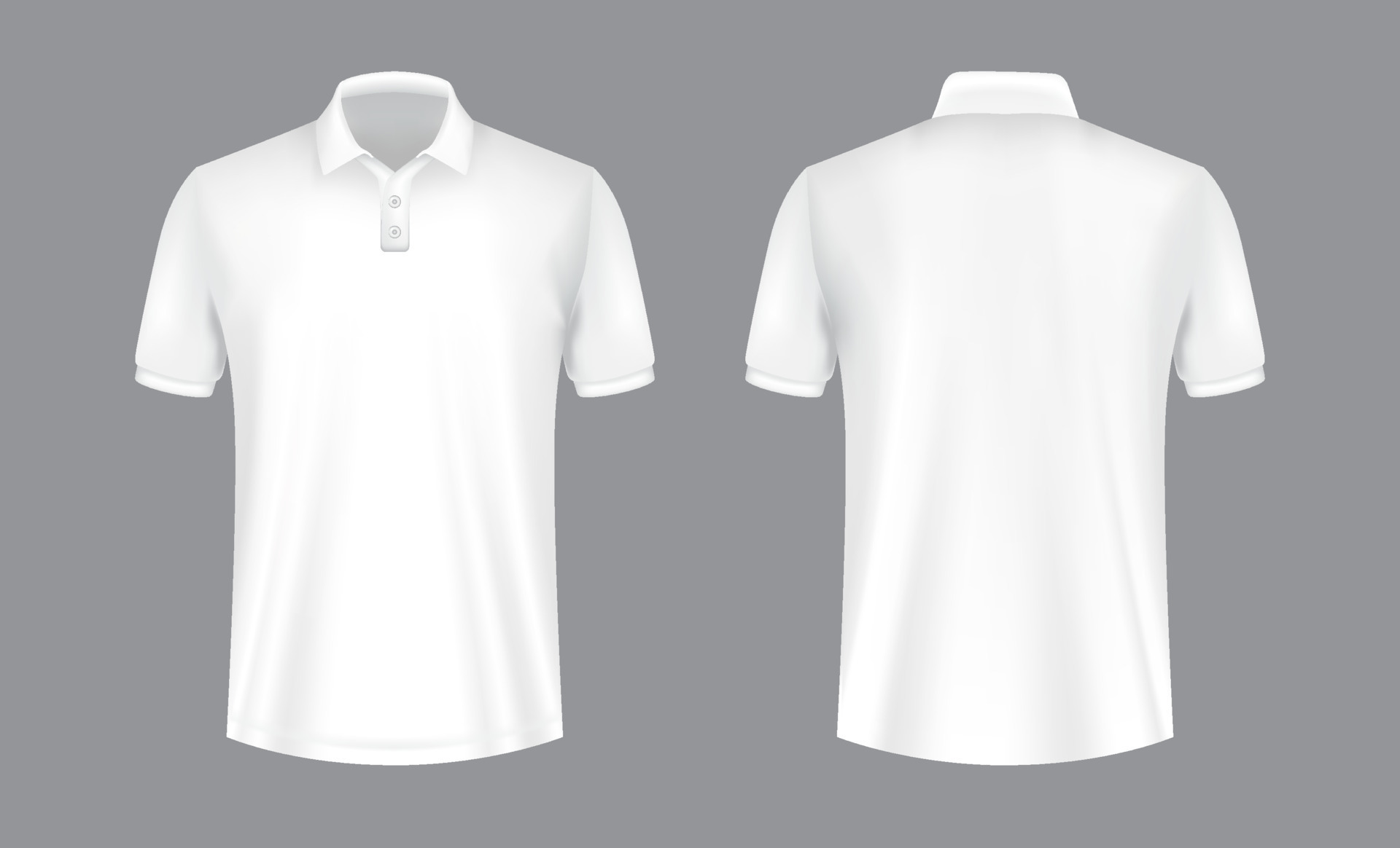 3D White Polo Shirt Mockup with Front and Back View 22679996 Vector Art ...