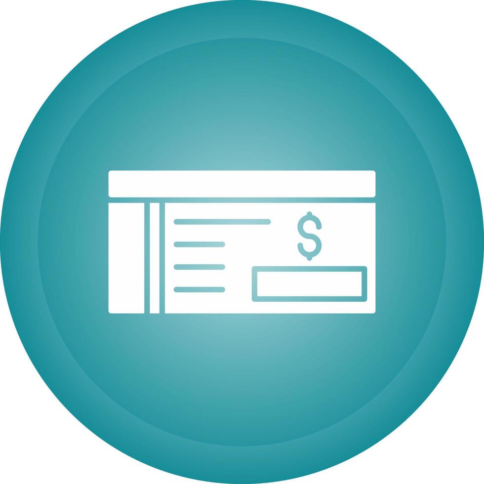 Bank Check Vector Icon