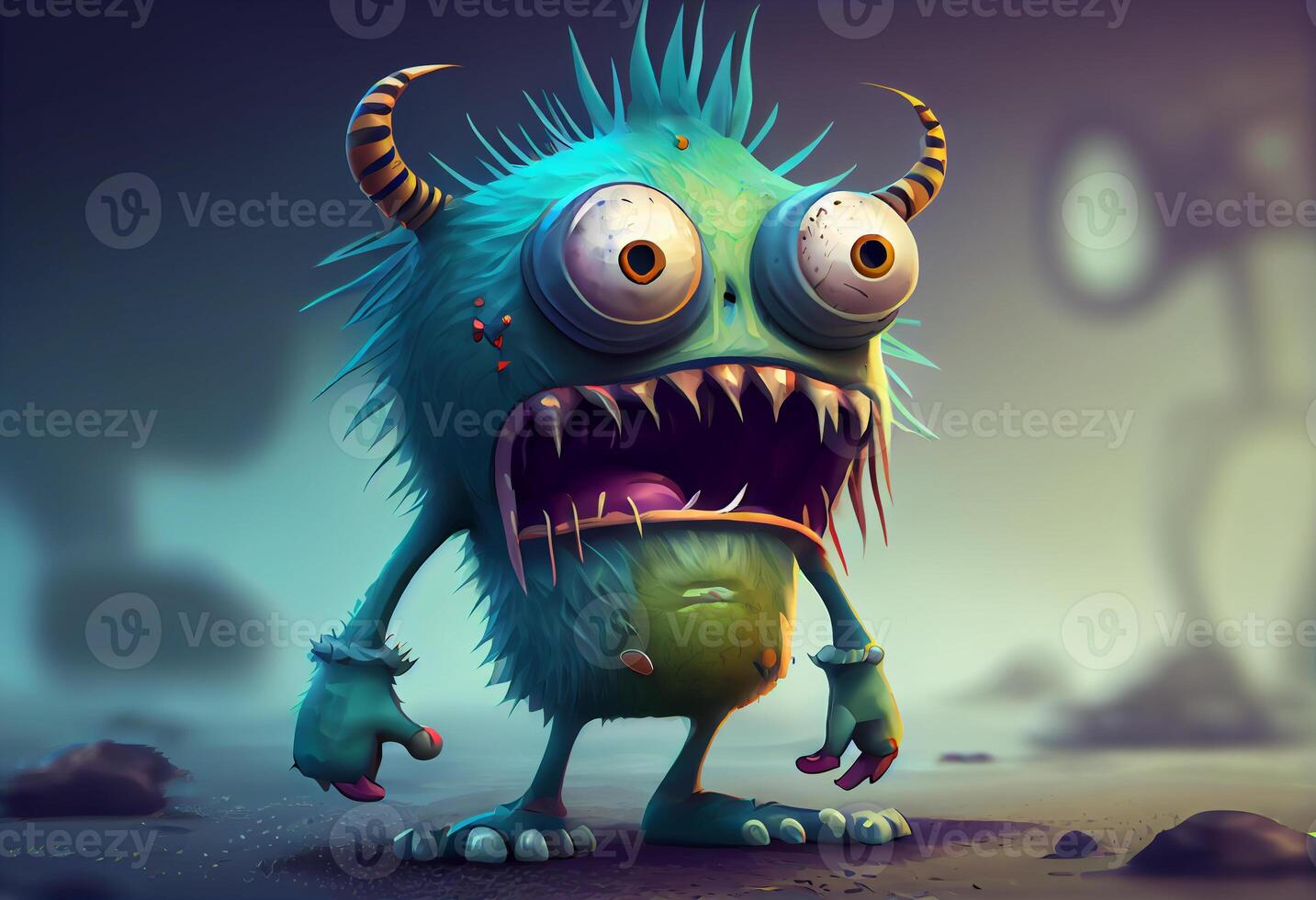 Cartoon monster . Generate Ai. photo