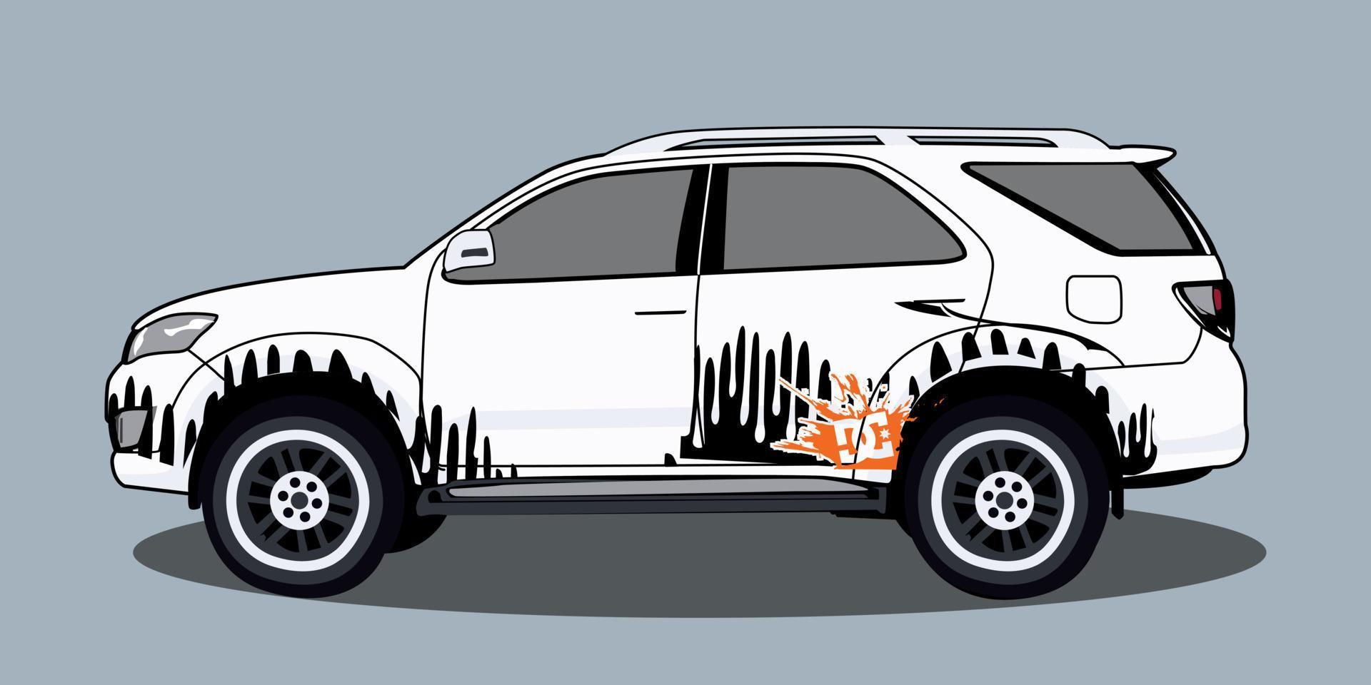 vector ilustración de un gratis resumen coche etiqueta