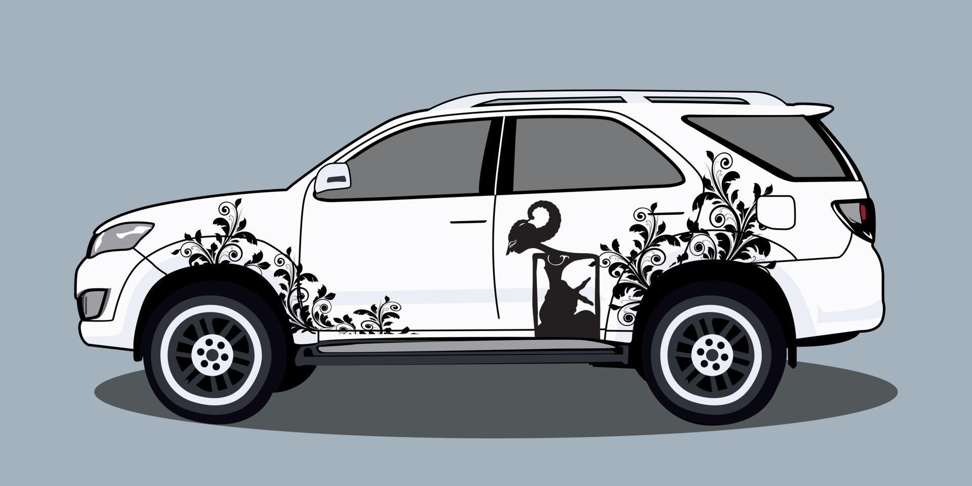 vector illustration of a free abstract car decal