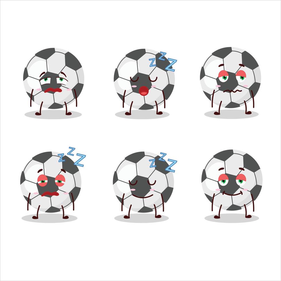 Cartoon character of soccer ball with sleepy expression vector