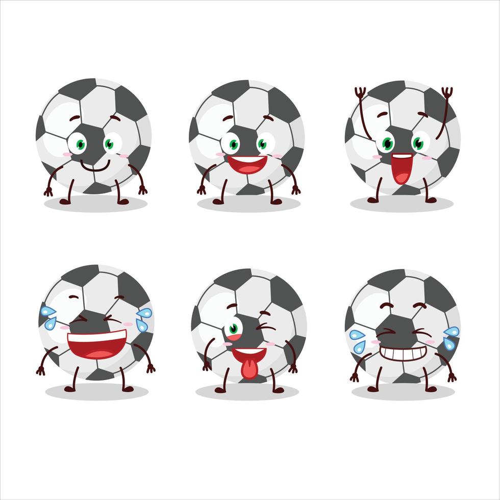 dibujos animados personaje de fútbol pelota con sonrisa expresión vector