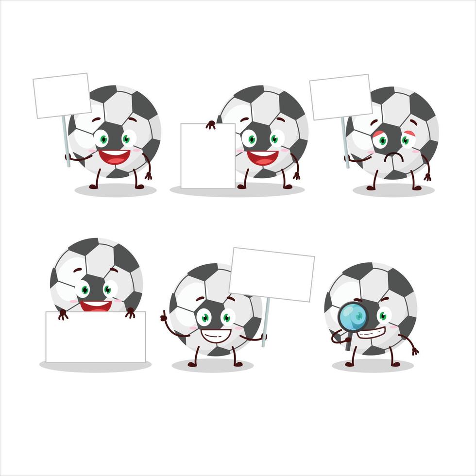 fútbol pelota dibujos animados personaje traer información tablero vector