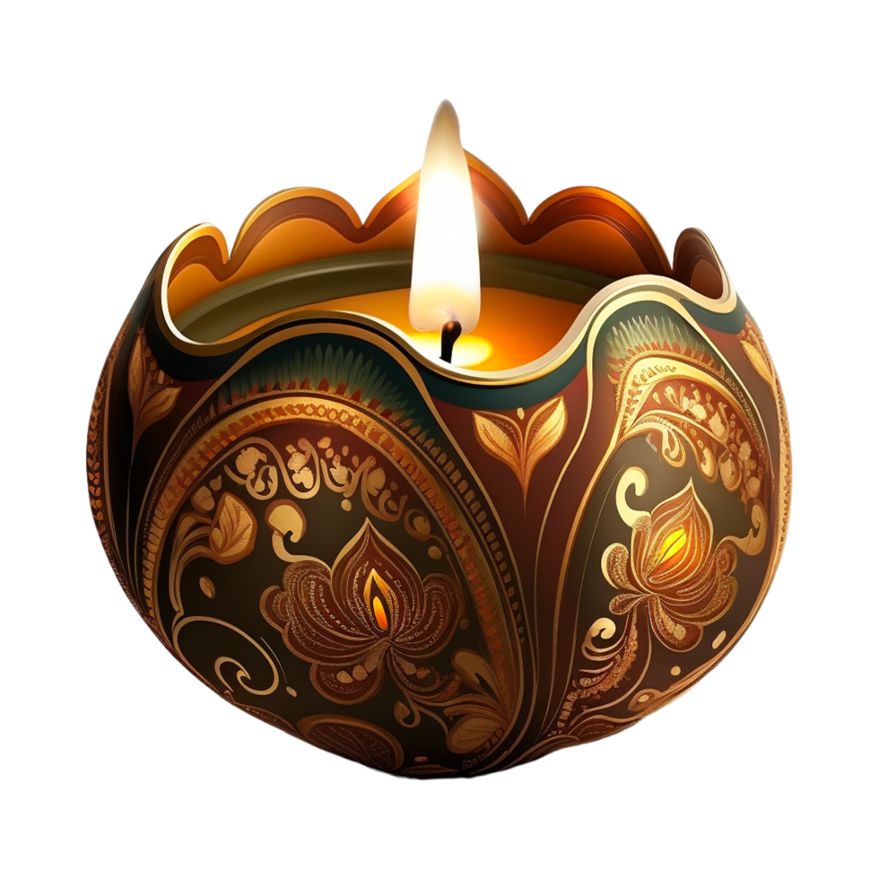 diwali diya festivais dentro Índia ouro deepavali luminária png