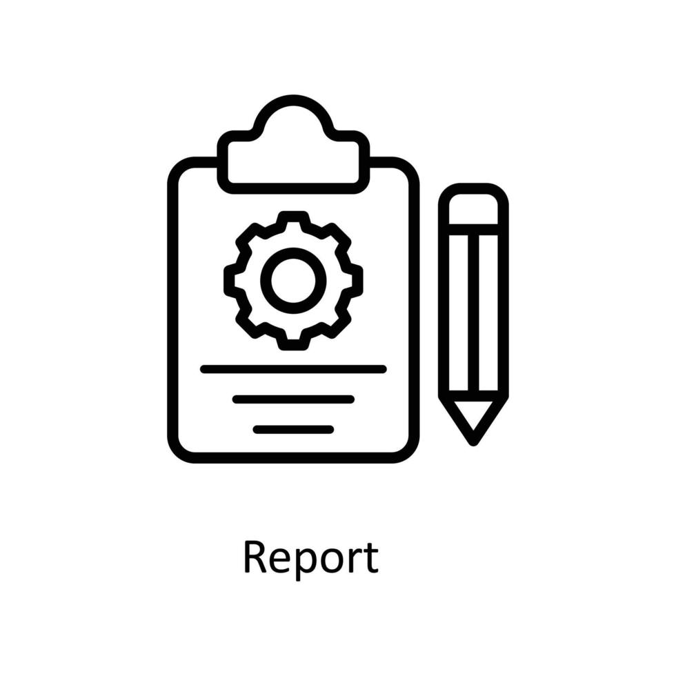 Report  Vector  outline Icons. Simple stock illustration stock