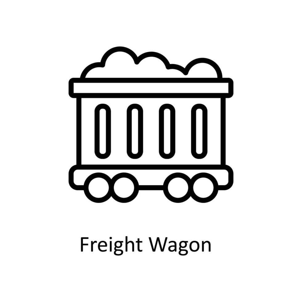 Freight Wagon Vector  outline Icons. Simple stock illustration stock