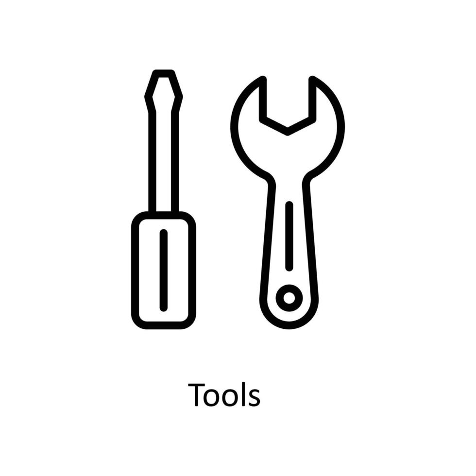 Tools  Vector  outline Icons. Simple stock illustration stock