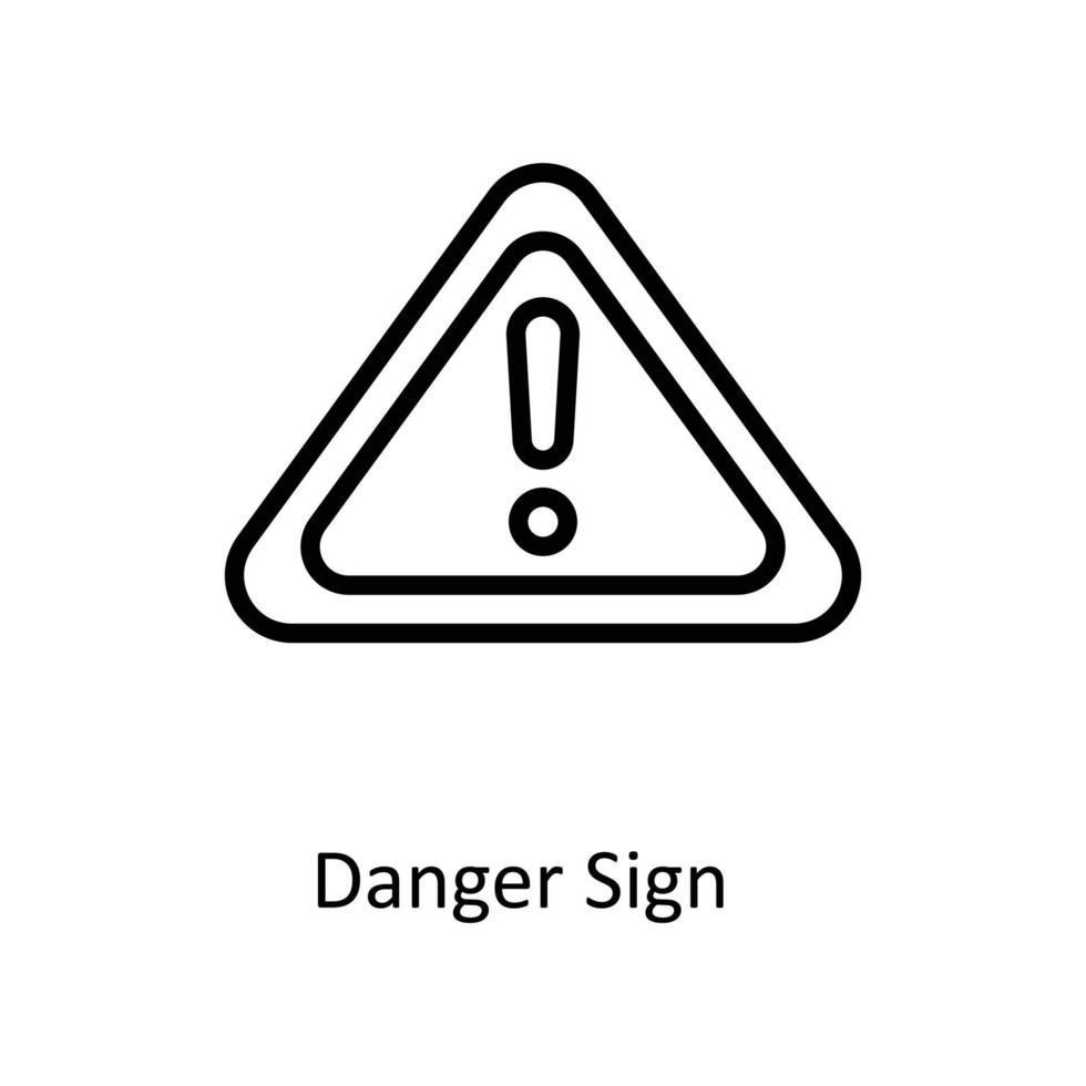 Danger Sign Vector  outline Icons. Simple stock illustration stock