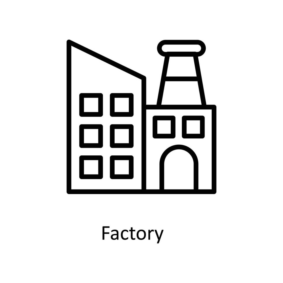 Factory Vector  outline Icons. Simple stock illustration stock