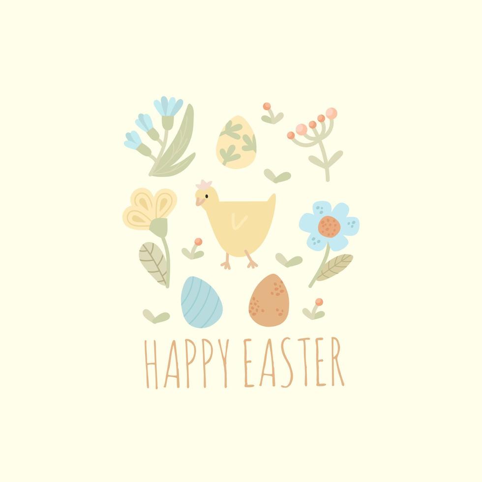 Easter card. Hand drawn vector