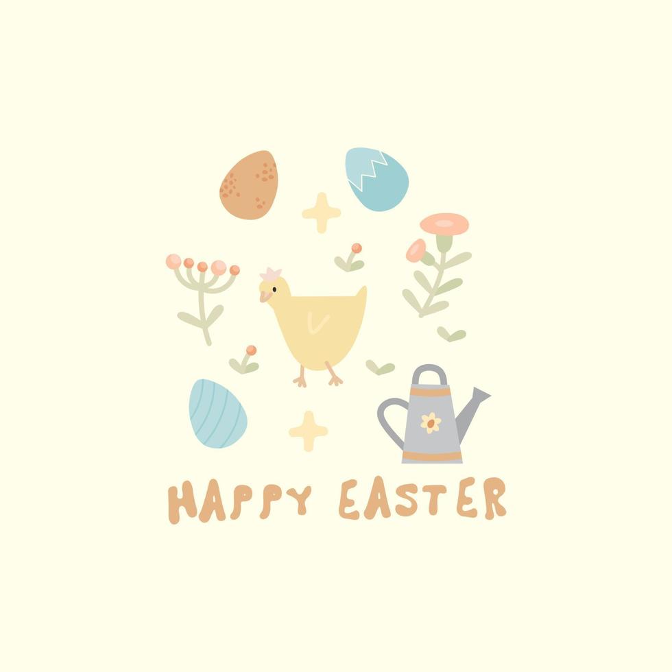 Easter card. Hand drawn vector