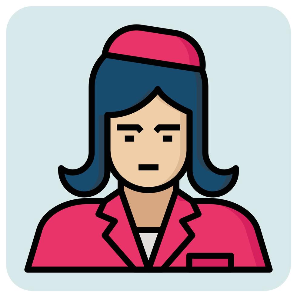 Filled outline profession icon for Nurse. vector