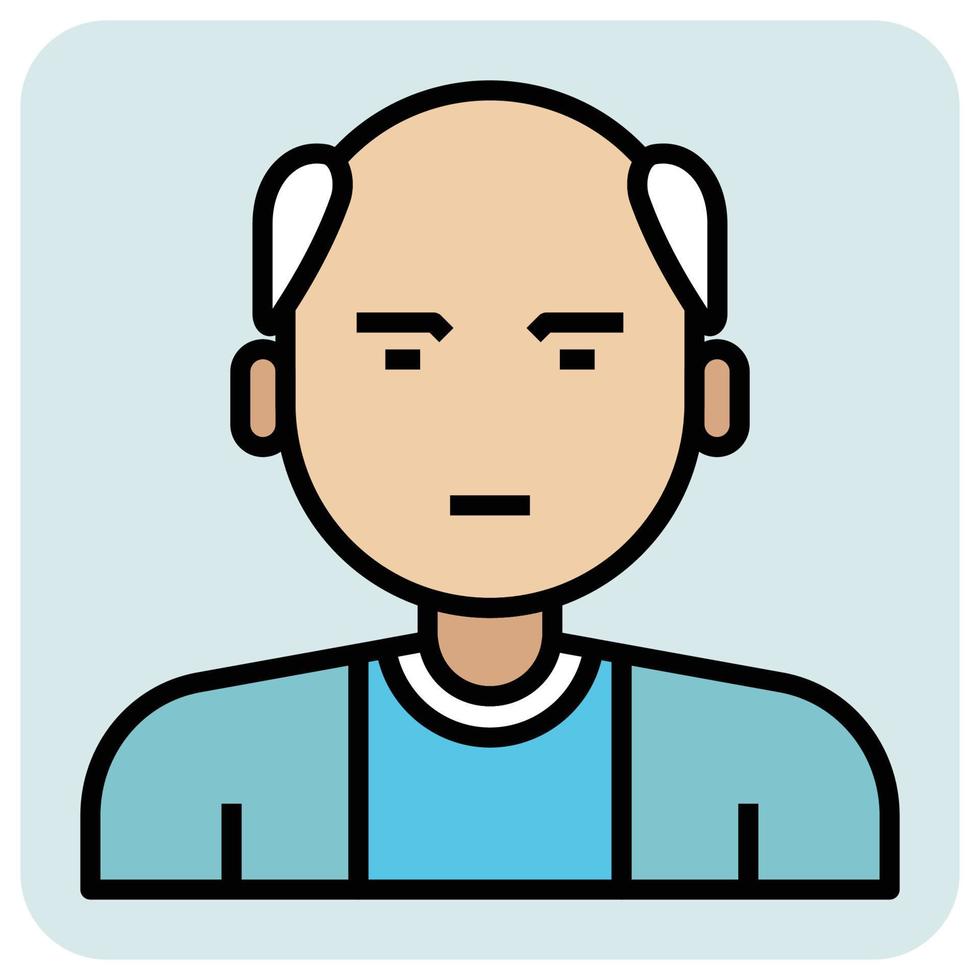 Filled outline profession icon for Old man. vector