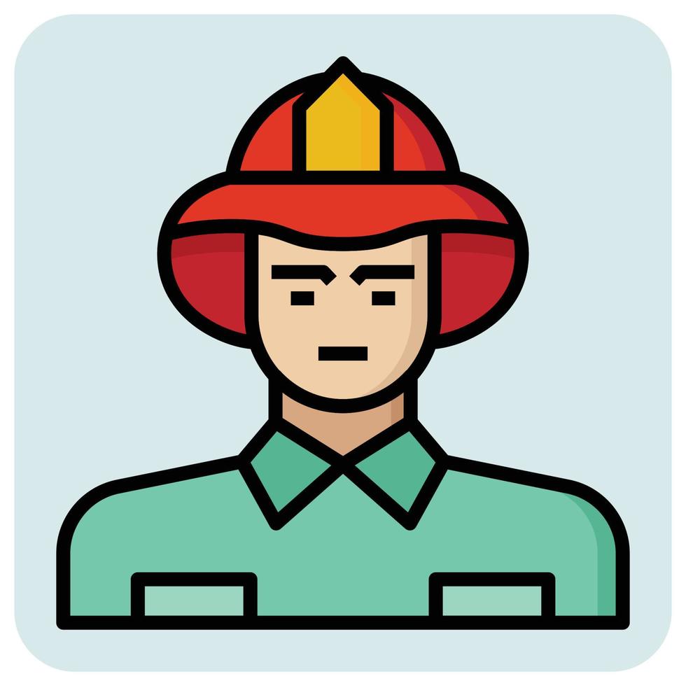 Filled outline profession icon for Worker. vector