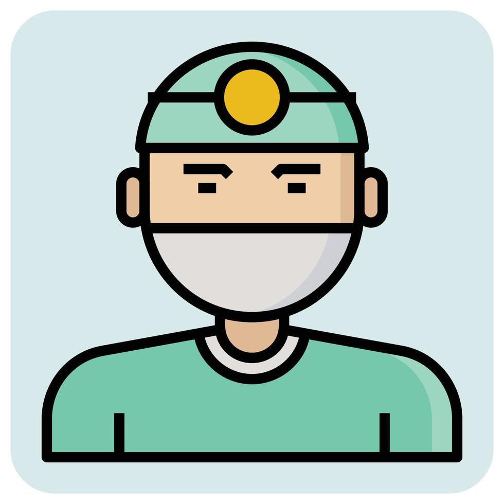 Filled outline profession icon for Surgeon doctor. vector