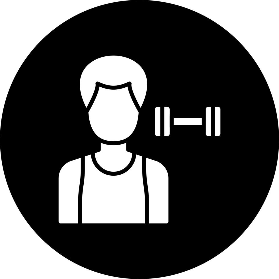 Fitness Trainer Male Vector Icon Style