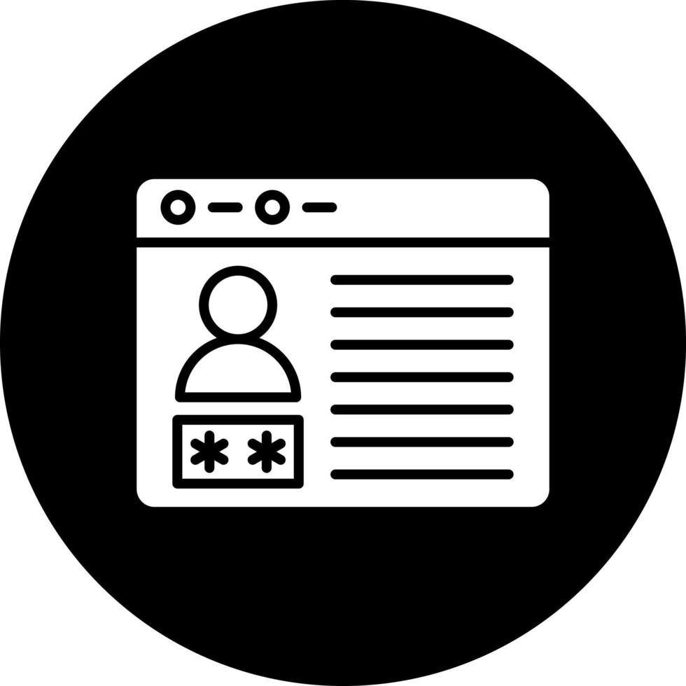 Browser Password Vector Icon Style