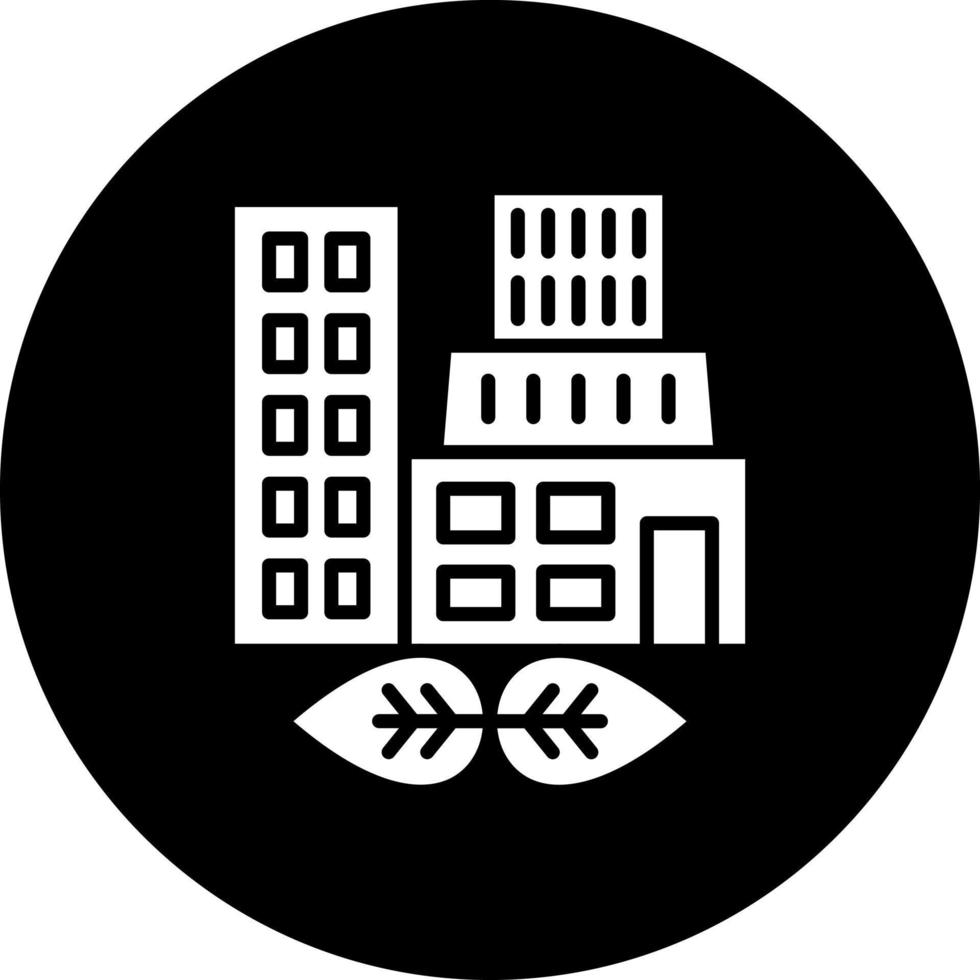 Green City Vector Icon Style