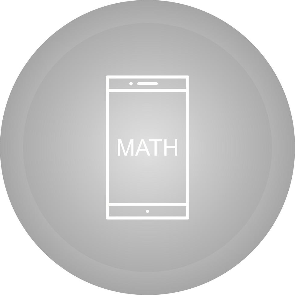 estudiando matemáticas en el icono de vector móvil