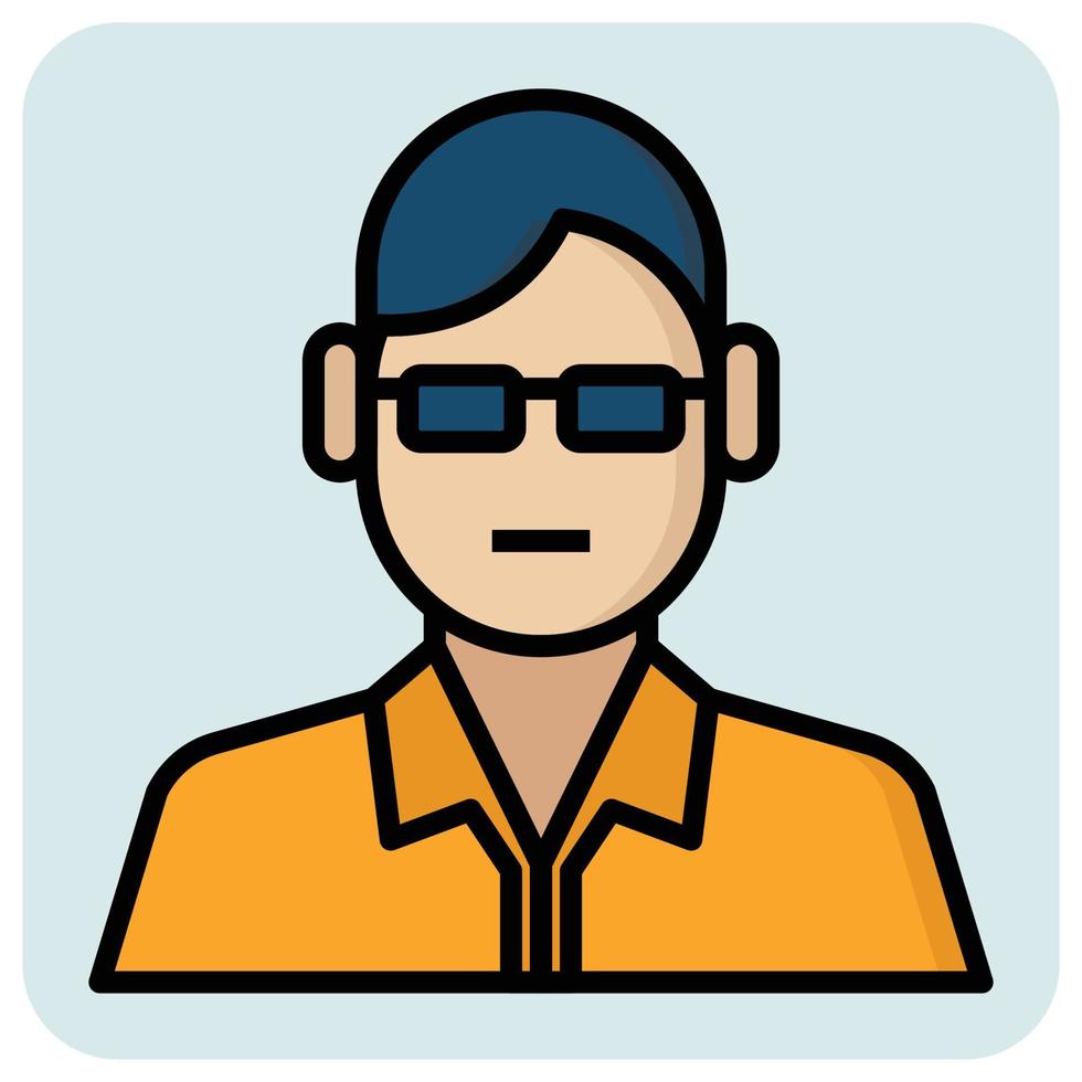 Filled outline profession icon for Businessman. vector