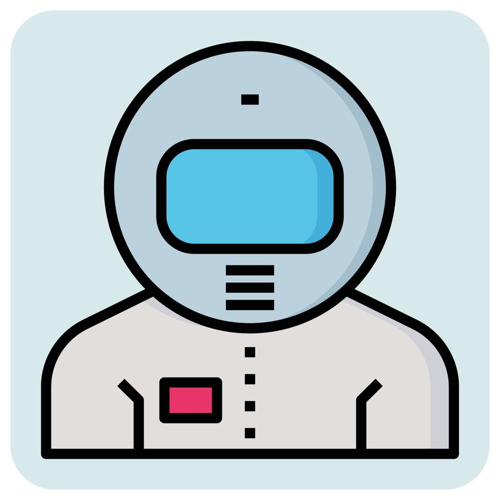 Filled outline profession icon for Astronaut. vector