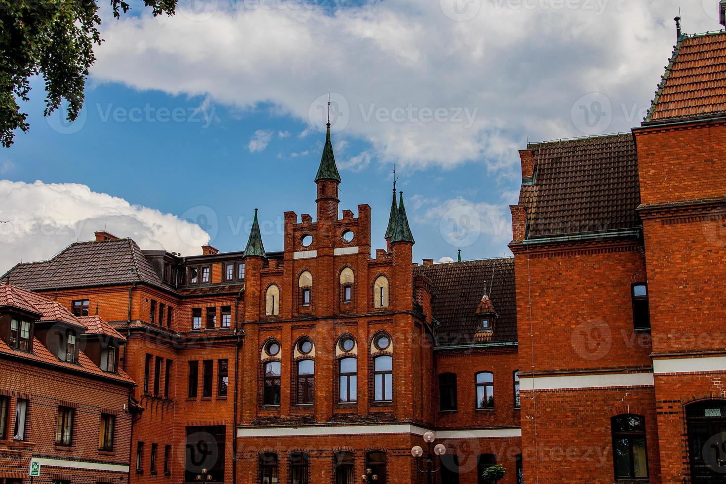 old historic brick Teutonic building town hall in lebork poland photo