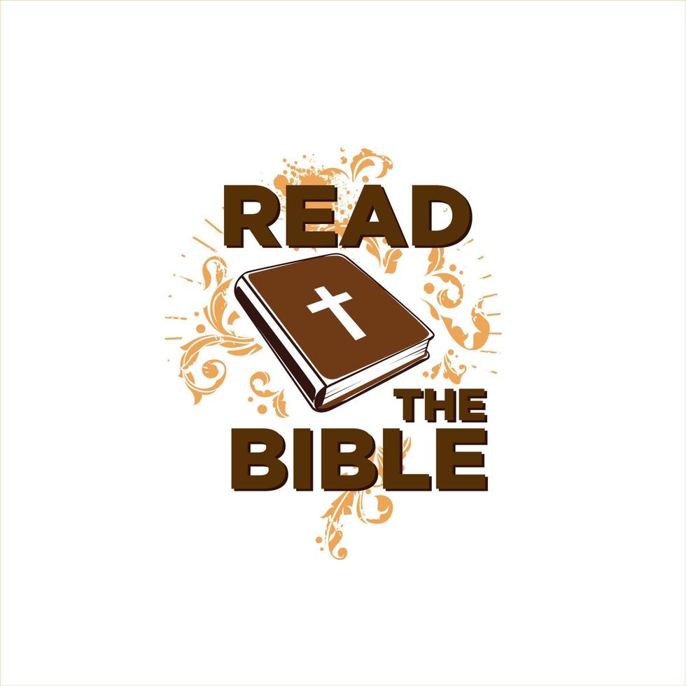 Read the Bible Typography with Illustration vector