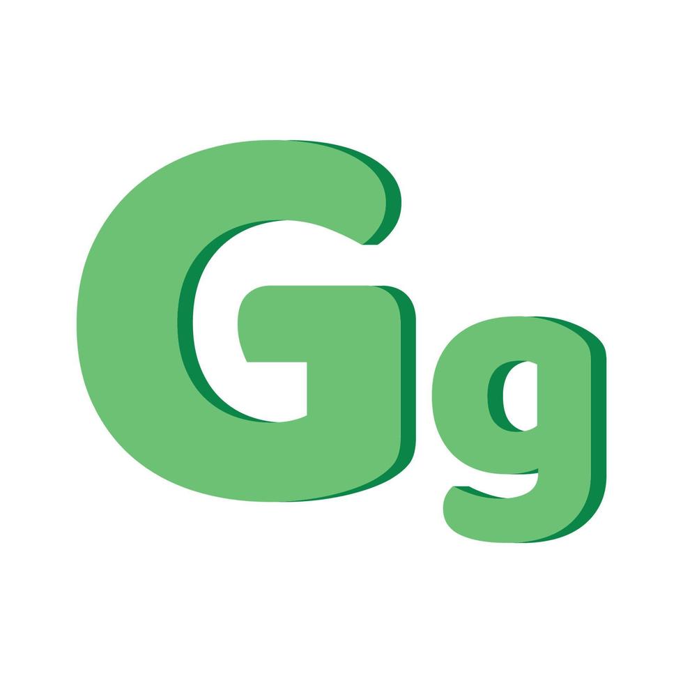 English alphabet for kids.3d letter g vector