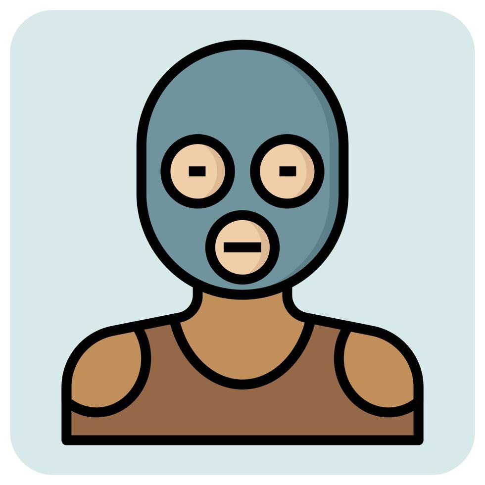 Filled outline profession icon for Crime thief. vector