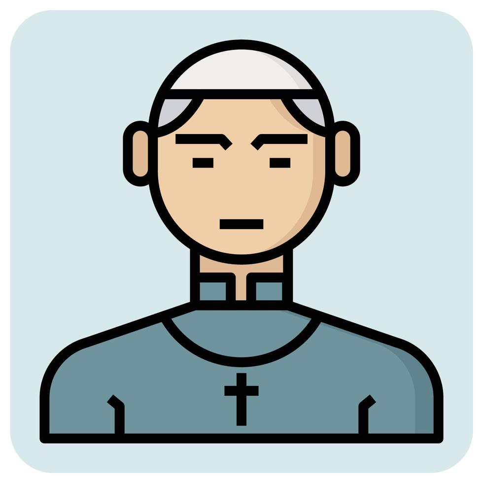 Filled outline profession icon for Church father. vector