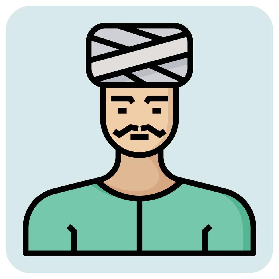 Filled outline profession icon for Man. vector