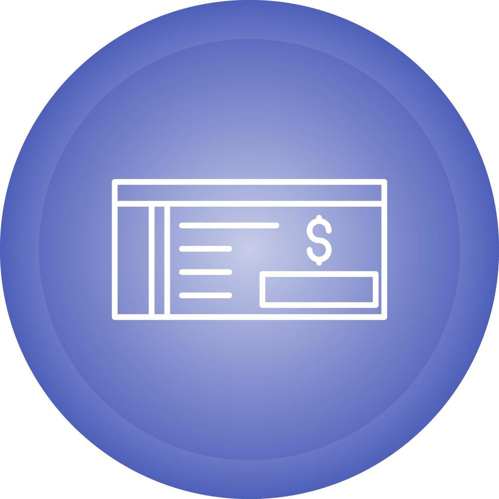 Bank Check Vector Icon