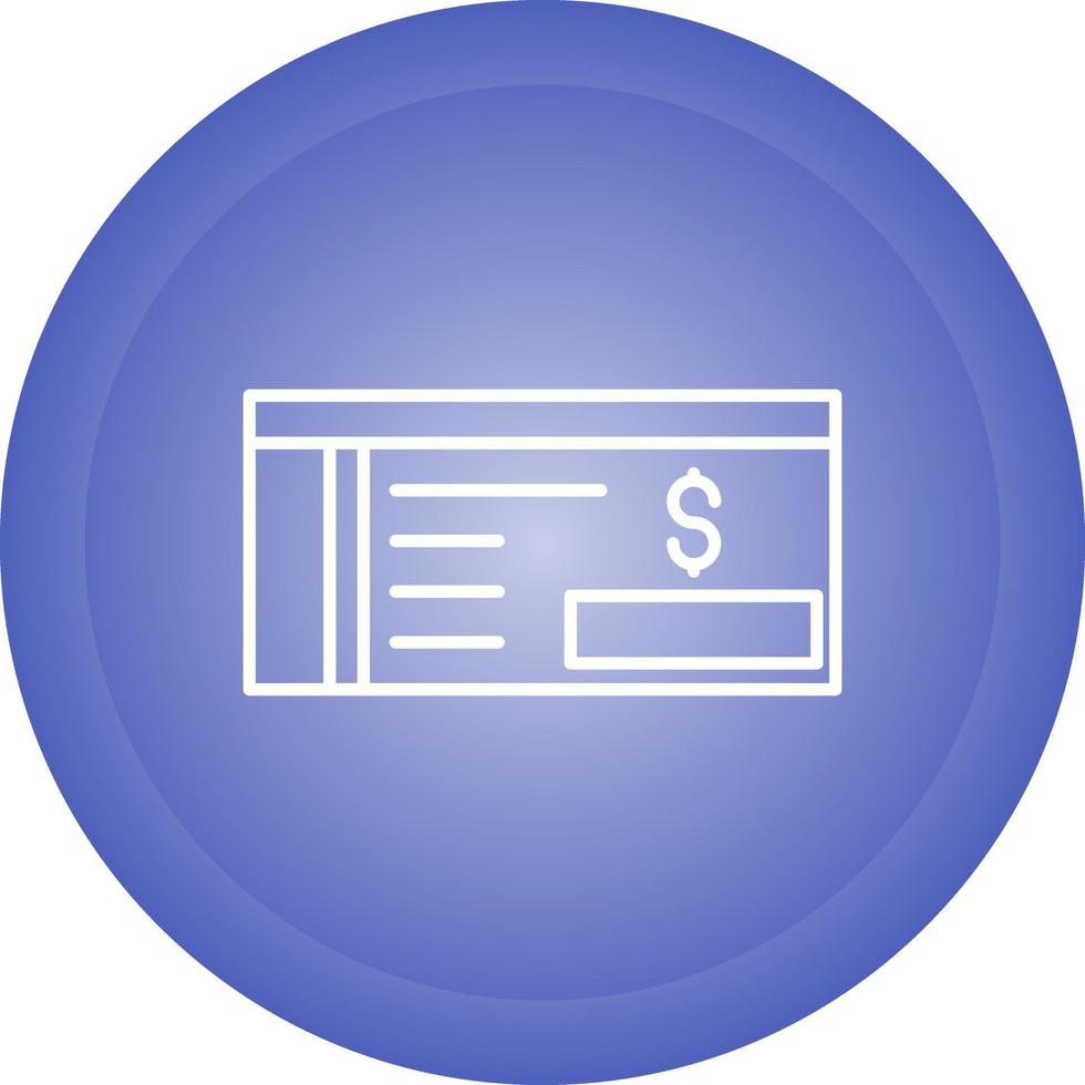 icono de vector de cheque bancario