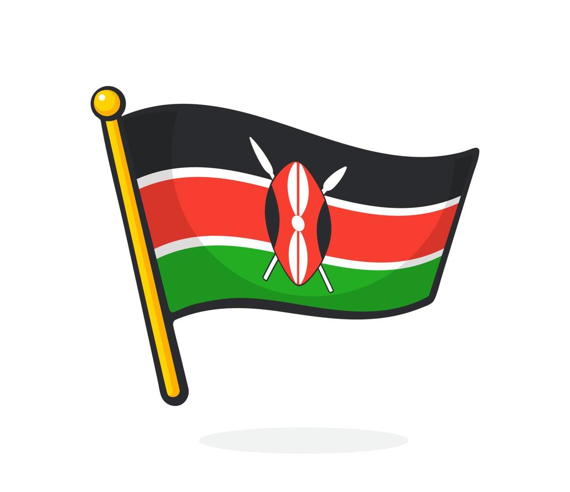 Cartoon illustration of national flag of Kenya vector