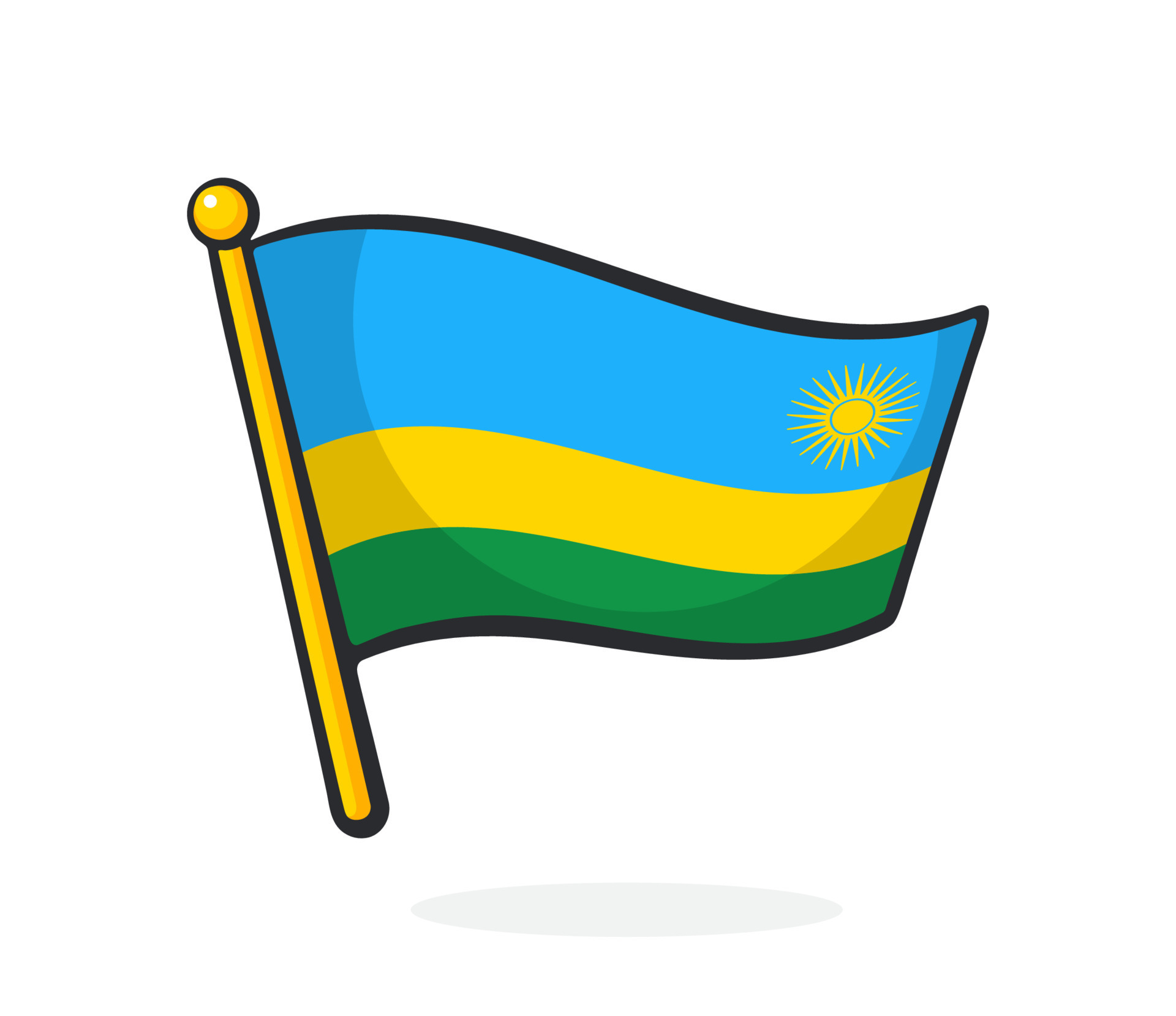 Cartoon illustration of national flag of Rwanda 22684446 Vector Art at