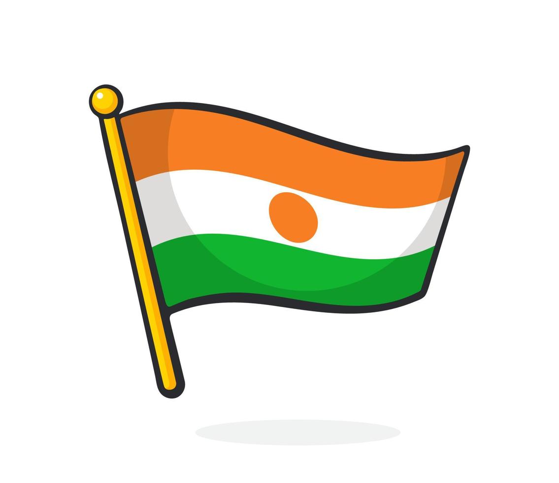 Cartoon illustration of national flag of Niger vector
